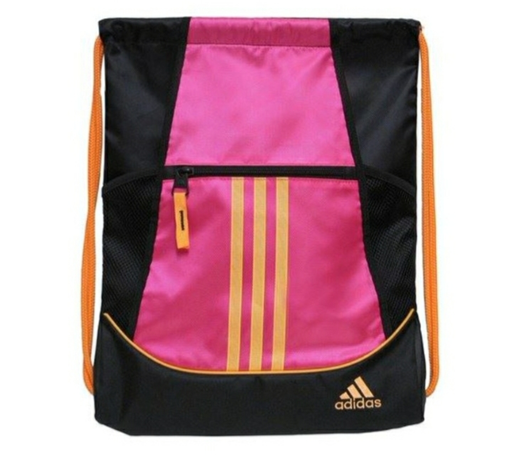 Adidas Alliance II Sackpack Drawstring Bag Black/Pink/Orange - Picture 1 of 6